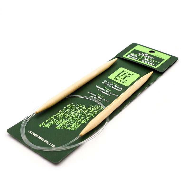 Clover Takumi Bamboo Circular 36-Inch Knitting Needles, Size 11 - Image 2